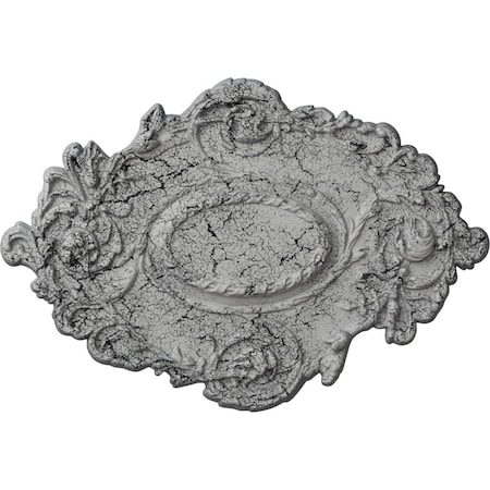 Ekena Millwork Kinsley Flowing Leaf Ceiling Medallion, 30 3/8"W x 20 3/4"H x 1"P, Ultra Pure White Crackle CM30KIUWC